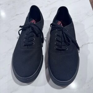 NEW Lugz Mens 11.5 Wide Lear Classic‎ Sneakers Normcore Streetwear Black Canvas